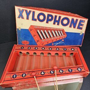 WWII Atomic ERA Glass Xylophone Original Box, Mallets RD Russell Canada Toronto